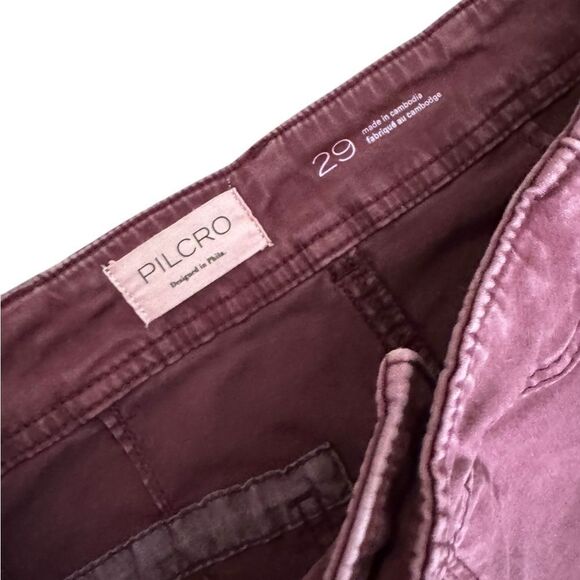 Pilcro Anthropologie Low-Rise Utility Demilune Pants in plum 29 - Picture 6 of 6
